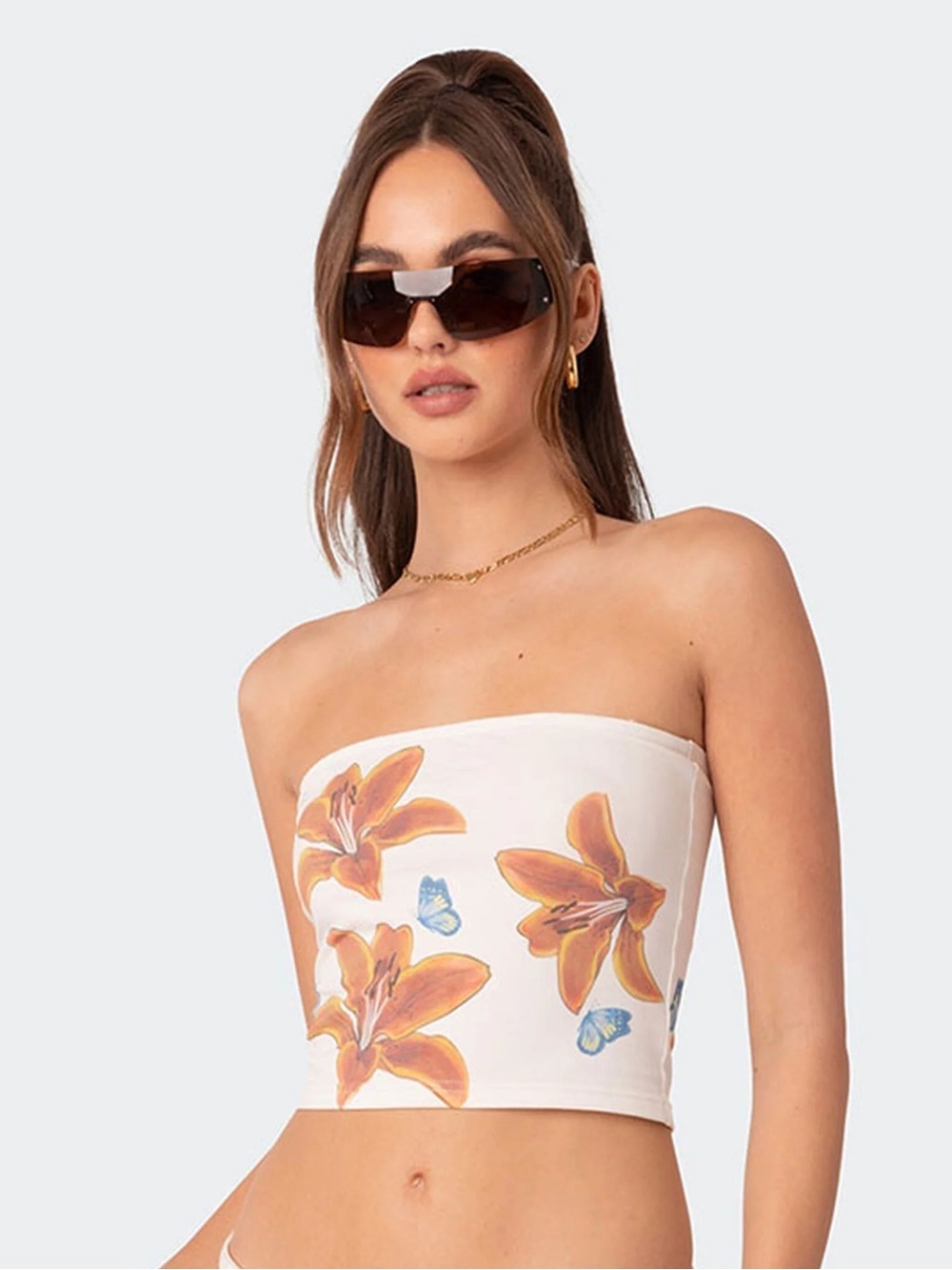 Edikted Tigerlily Tube Top w/ Sticky Strip Small